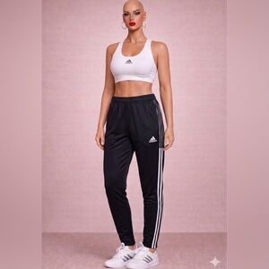 Adidas Tiro 21 Women’s Track Pants XS Black White 3-Stripe Mesh Ankle Zip NWT